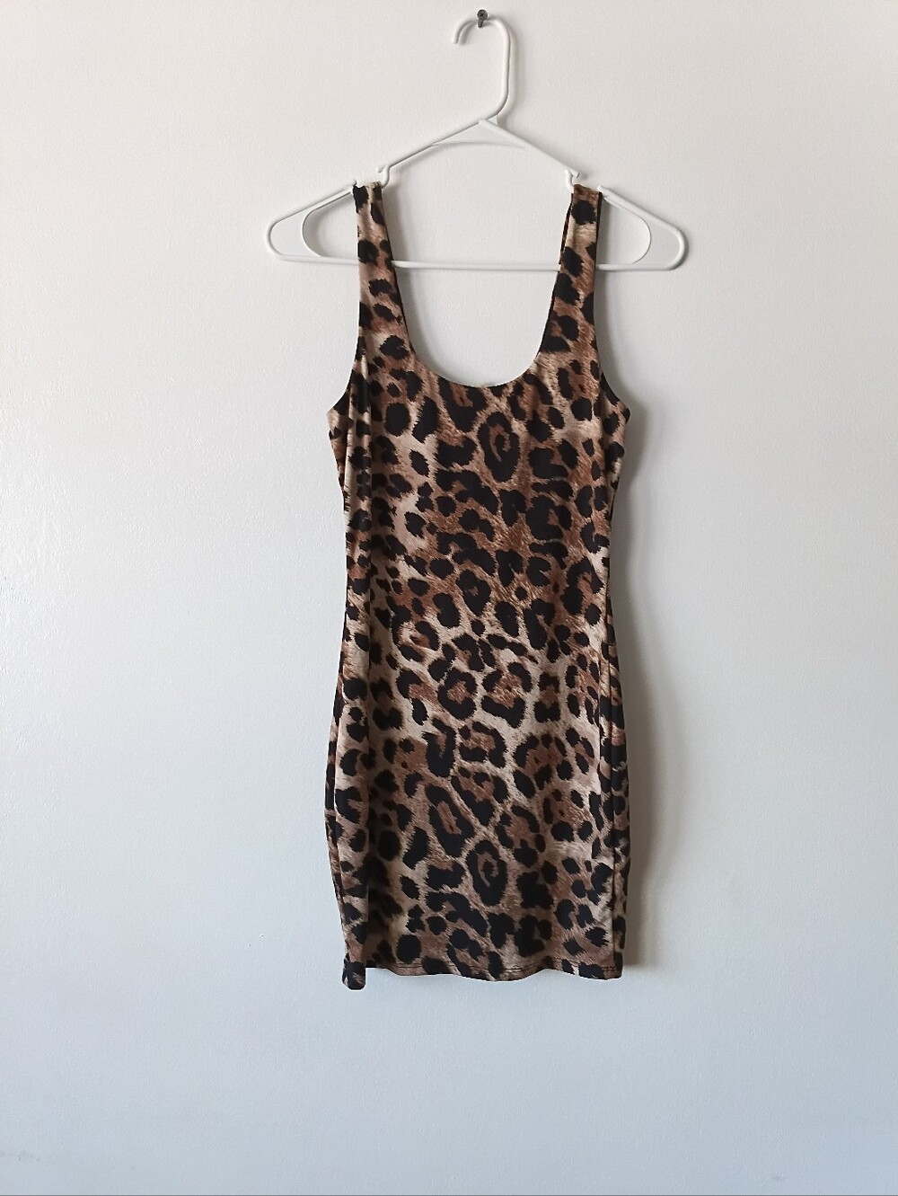 Bear Dance Leopard Print Tank Dress - Brown Animal Print Sz. Medium
